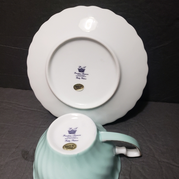 Vtg PORCELAIN TREASURES By *BETTY PLATNER* Swirl Teacup & Saucer Set REPLACEMENT - Picture 8 of 9